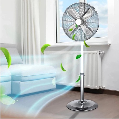 Chrome pedestal floor fan - pedestal,