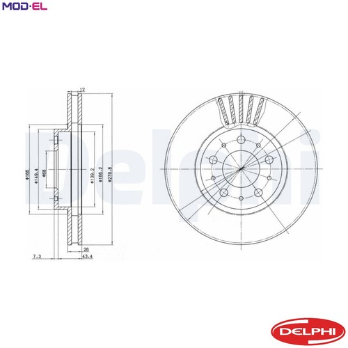 Brake disc bg2841 - disc, for