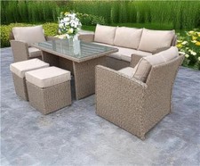 RATTAN WICKER GARDEN OUTDOOR CUBE TABLE AND CHAIRS FURNITURE PATIO DINING SET 