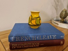 VTG MCM Miniature Delphis Series Red Orange Yellow Glaze Vase Poole Pottery Vase