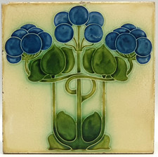 Antique Fireplace Tile Floral