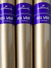 Hallmark Gold Wrapping Paper Rolls 2 Mts - 96 Mts -70cm Wide-Royal Mail Tracked 