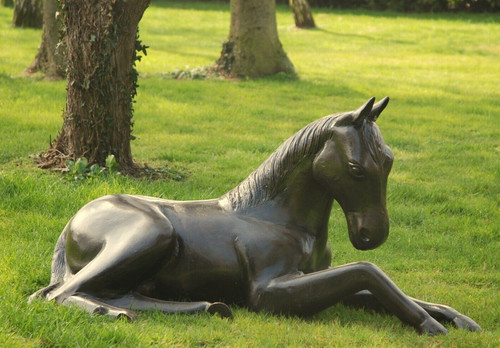 Foal laying garden ornament - garden, /