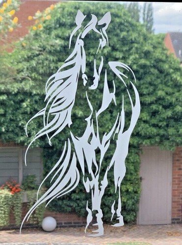 Etched glass vinyl horses - glass,
