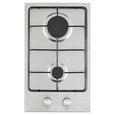 Cookology Gas Hob 2 Burner 30cm Domino with LPG Kit - Stainless Steel GH306SS
