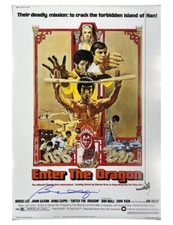 A2 Enter the Dragon Poster Signed by Bolo Yeung 100% Authentic With COA