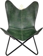 Green Leather Butterfly Chair
