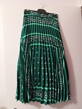 Sandro Green Skirt Bandana Print Sz 2