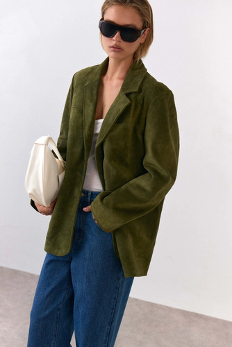 Warehouse olive suede jacket - warehouse,