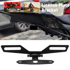 Black Durable License Plate Bracket Tag Holder Dirt Bike Motorcycle Universal UK