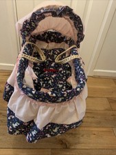 Reborn Dolls Moses Basket Blue And Pink Unicorn Design With Stand
