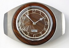 NEW 27cm Mid Century Style Wall Clock - Retro Style Vintage French Chrome Gift