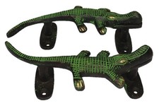 Handmade Crocodile Pair Antique Repro Brass Wardrobe Drawer Door Pull Handles
