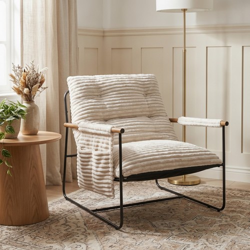 Modern accent armchair beige - modern,