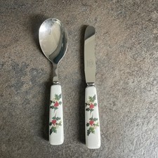 portmeirion butter knife & holly & the ivy butter knife & serving spoon