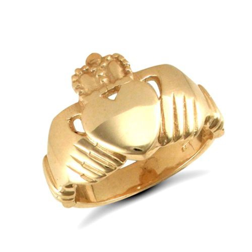 9ct yellow gold claddagh - gold,