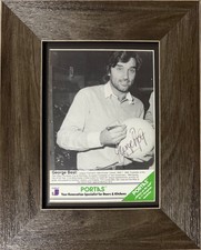 George Best Man Utd Legend Guaranteed Hand Signed Framed Card 17cm x 12cm & COA