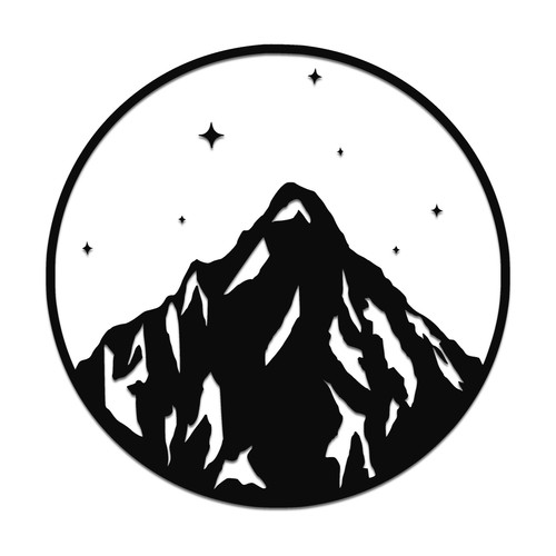 Mountain peak with stars - mountain,