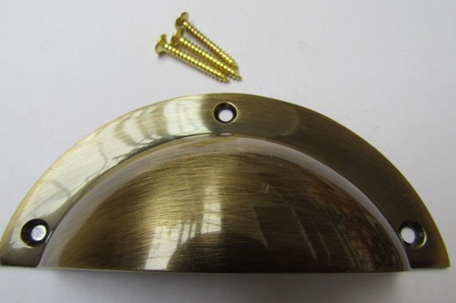 Large solid brass cup cupped - solid,