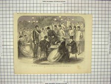 Original Old Antique Print War Volksgarten Vienna Siers Romance