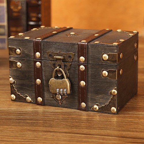Vintage wooden treasure chest - vintage,