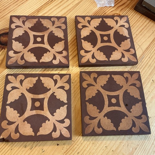 Four reclaimed encaustic floor - four,