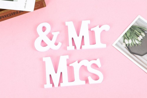 Large white wooden mrs - large, mr