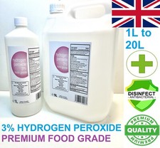 Hydrogen Peroxide 3% Food Grade Multi Surface Cleaner Sanitiser 1L-20L Free P&P