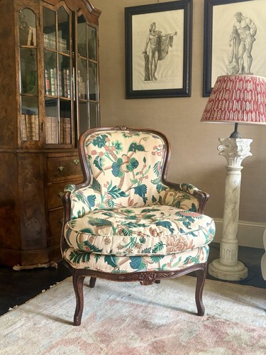 French mahogany armchair - a,