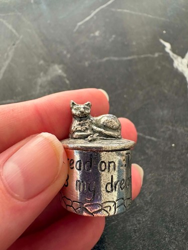 Silver plated miniature - plated, cat
