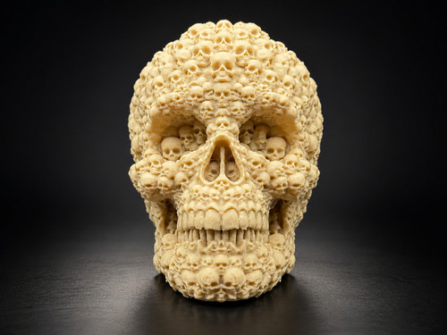 Ivory skull ornament - ivory,