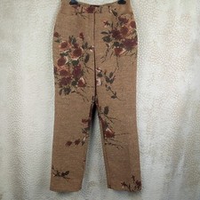 Mulberry Vintage Y2k  Womens Trousers Floral Print Wool Blend Size 12 Pockets