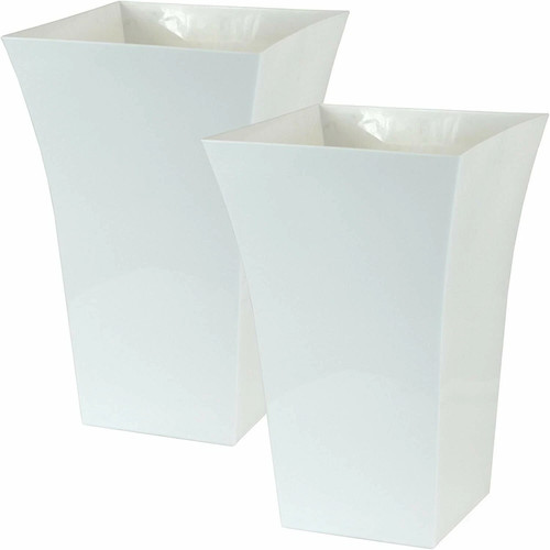 White tall square tapered - white,