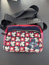 Orla Kiely Crossbody AngleCamera Bag. Red Pink Floret Cherry Excellent Condition