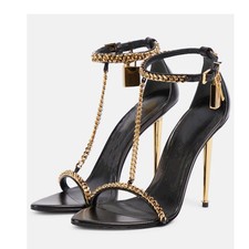 Fashion Women Metal Chain High-heel Sandals Sexy Pumps Stilettos Party Shoes