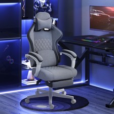 Ergonomic High Back Gaming Chair for Adults with Footrest, Lumbar Support, Grey