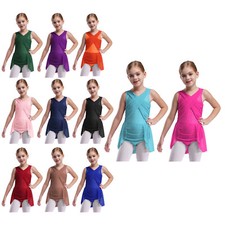 UK Girls Lyrical Ballet Dance Leotard Dress Sequined Skating Dancewear Costumes