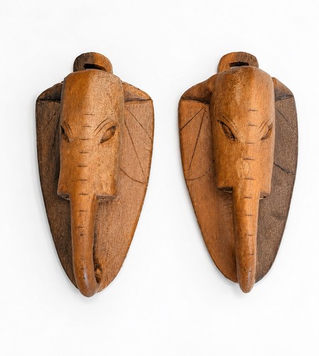 Pair vintage hand carved - hand,