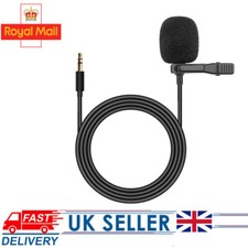 Clip on Pro Lavalier Lapel Mini Stereo Microphone Mic Condenser for PC Laptop BK