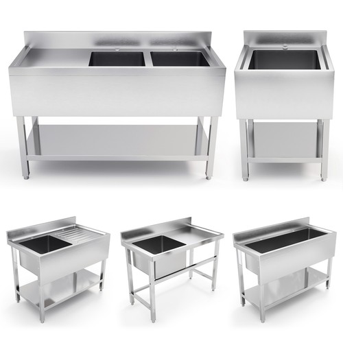 Stainless steel catering sink - steel,