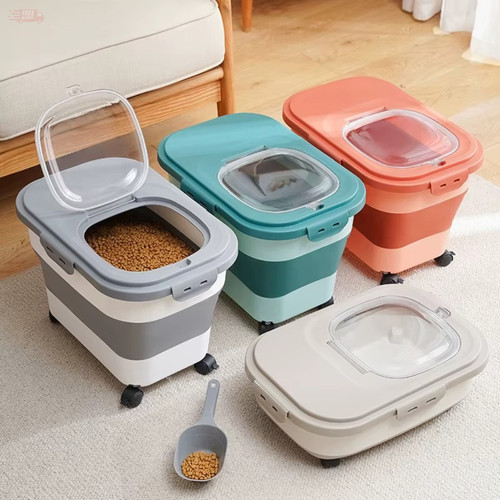 Collapsible pet food storage - food,