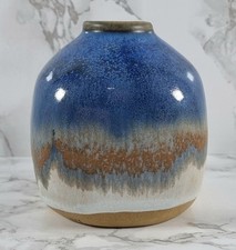 Vintage 1960s Kamini Studio Pottery  Vase Hand Painted Signed/Stamped 