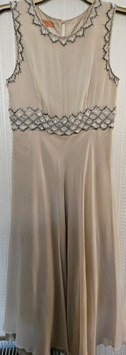 Monsoon beige embellished midi - beige,