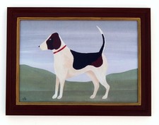 Naive Foxhound Folk Art Dog