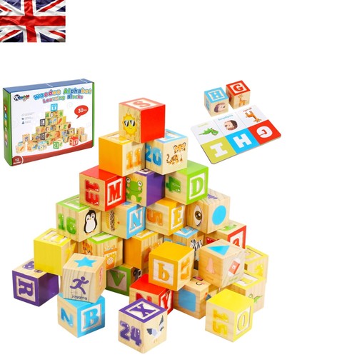 Wooden alphabet blocks set - alphabet, for