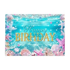 7x5ft Ocean Seashell Coastal Birthday Backdrop Party Photo Booth Prop