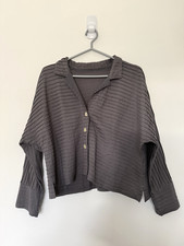 Yacco Maricard Jacket Size 2 Grey Shacket Stripe Shirt Long Sleeve Cotton