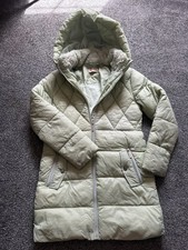 Girls Lipsy Coat, Age 12 Years, Green, Quilted, Puffer, Hooded, Zip, (54)