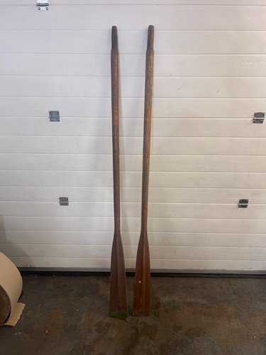 Vintage pair wooden oars - of,
