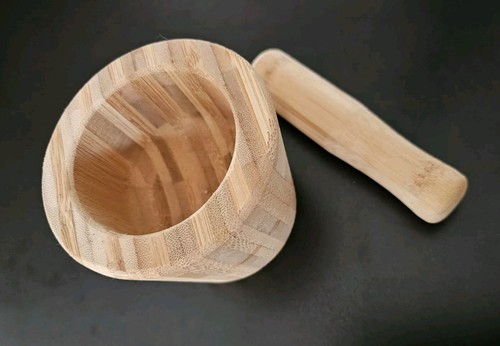 Small wooden mortar and pestle - mortar,